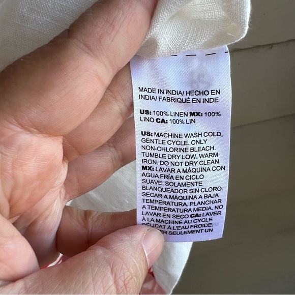 Chico's Floral Linen Blouse - Size M - Summer Lightweight Casual - NWT - Picture 6 of 7